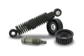 Tensioners, pulleys and dampers