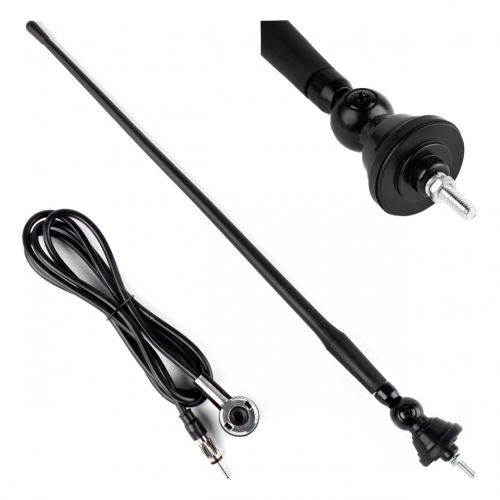 Universal Car Antenna AMIO Rubber 34cm 5mm adapter ANT02