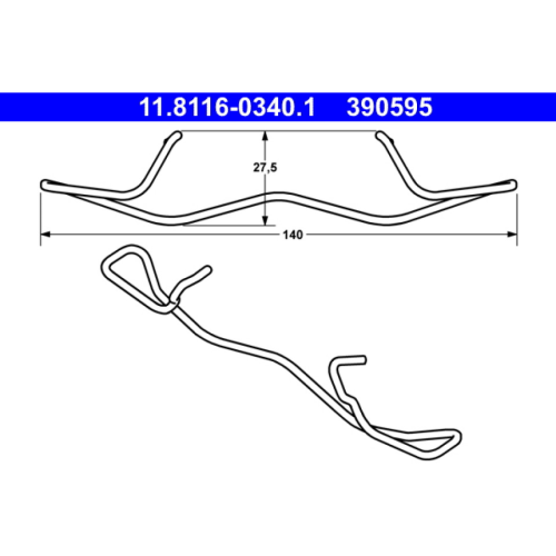 Spring, brake caliper ATE 11.8116-0340.1