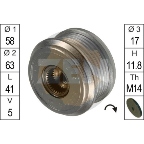 Alternator Freewheel Clutch ERA ZN5424