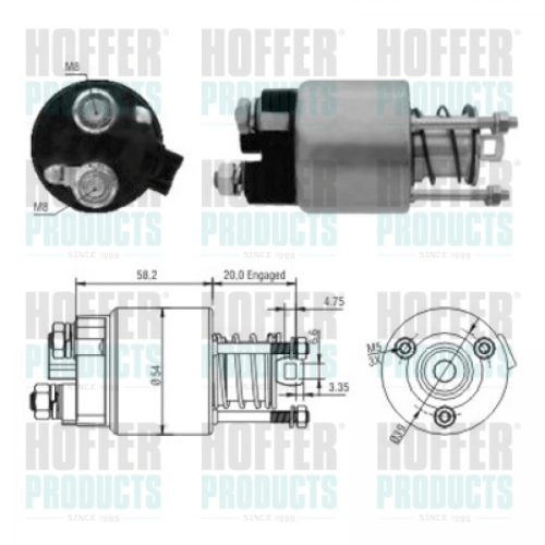 Solenoid Switch, starter HOFFER 46101